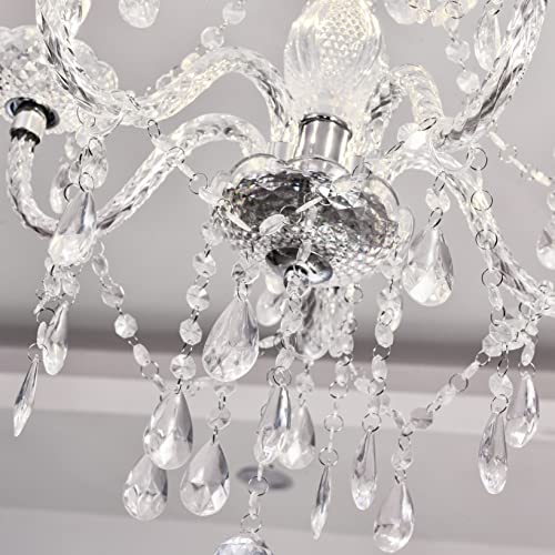 Plug in 5 Light Crystal Hanging Pendant Lights Acrylic Chandelier (Clear-L-5)