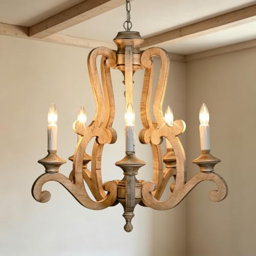 Farmhouse Wood Chandelier