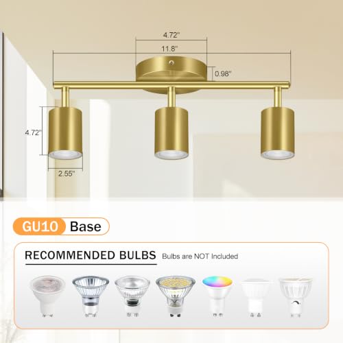 LED 3 Light Track Lighting Kit (3 Light-Gold)