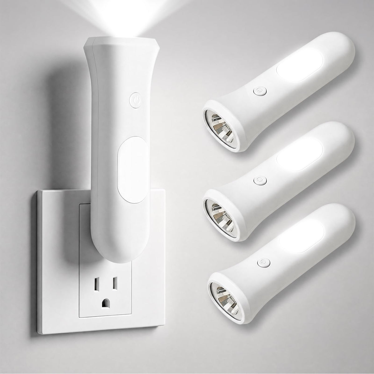 4 in 1 Emergency Lights for Home Power Failure (White / 3 PCS)