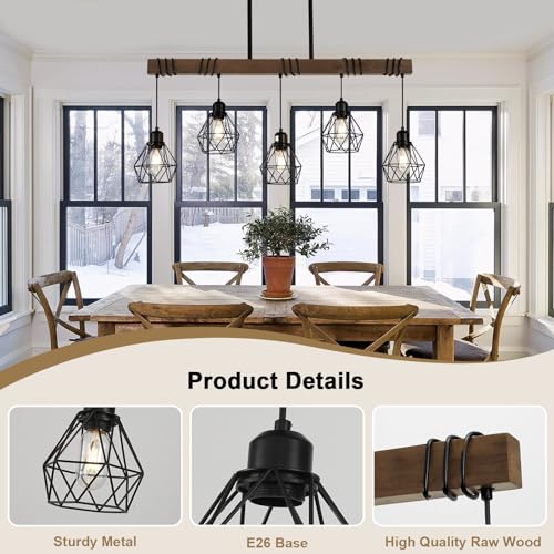 Farmhouse Dining Room Light Fixture (Black / 5-Light)