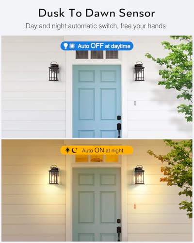 Dusk to Dawn Outside Lights (ORB(Gold Trim) / Dusk to Dawn Sensor-2 Pack)