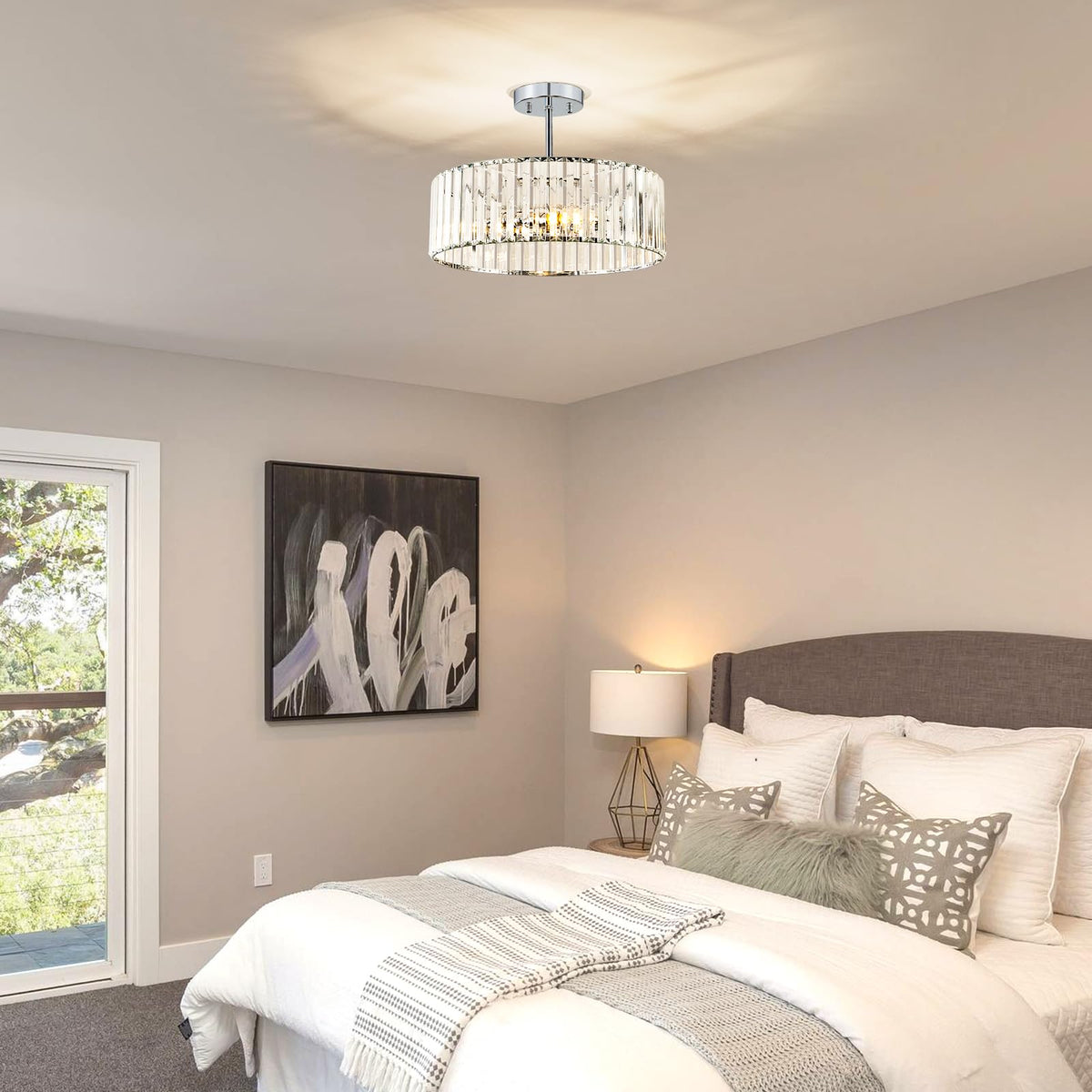 Crystal Chrome Ceiling Light (Chrome / 15.7 Inch)