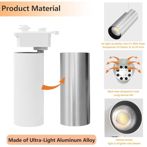 8 Pack White H Type LED Track Lighting Kit 6000K