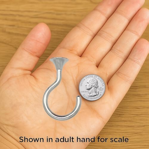 Heavy Duty Ceiling Hooks for Hanging Plants 4 Pack (Silver)