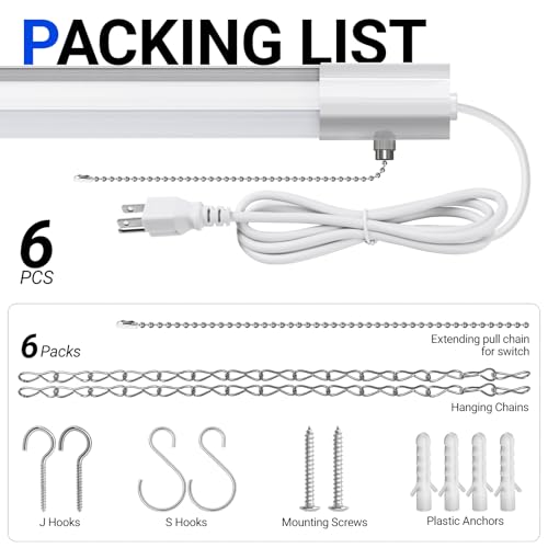 BS84 LED Shop Lights 4FT for Workshop (5000K / White-84W-6 Packs)