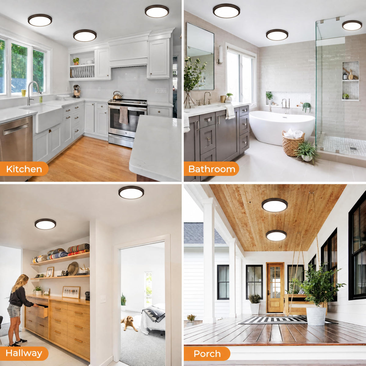 LED Flush Mount Ceiling Light Fixture (Oil-Rubbed Bronze / 9Inch-1Pack)