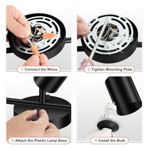 LED Track Lighting Fixtures Ceiling (Black / 13.35" 3 Light Track Light)