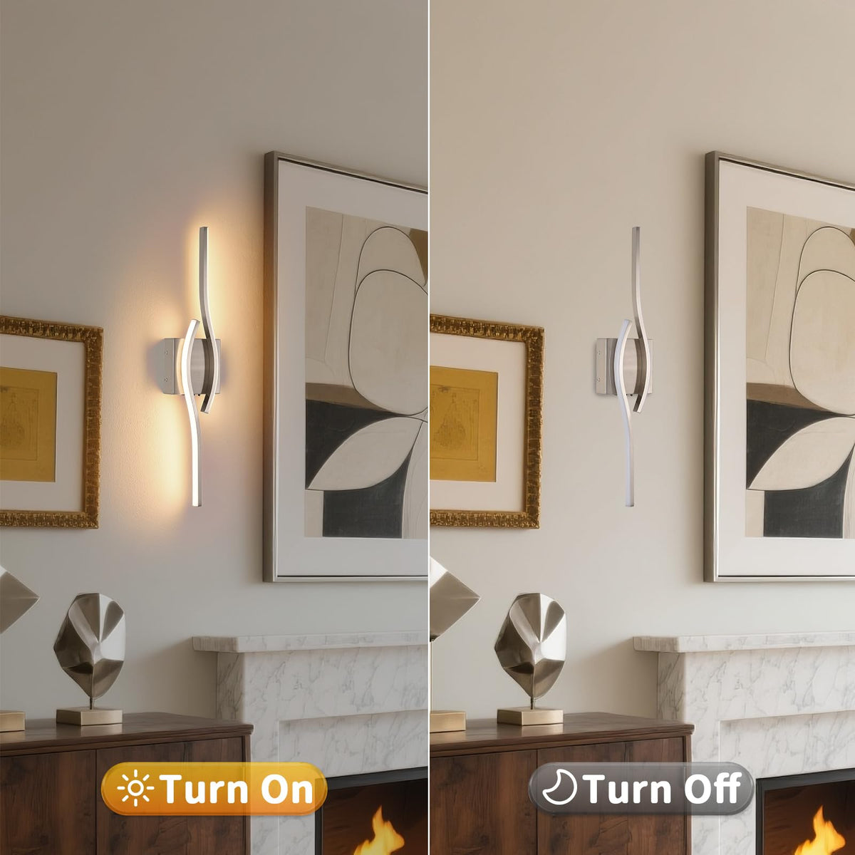 Battery Operated Wall Sconce (Brushed Nickel / 23.6 inch)