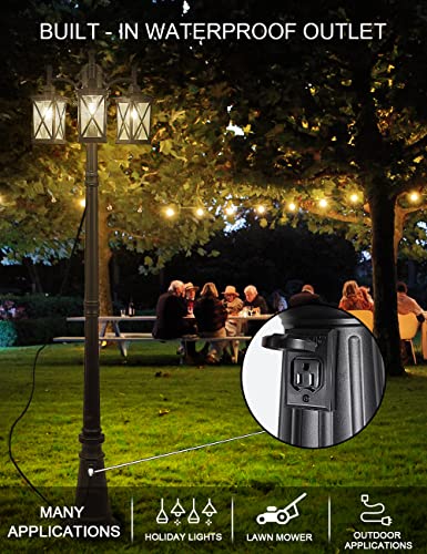 Modern Outdoor Street Light 82.7" H Dusk to Dawn 3 (Black Finish)