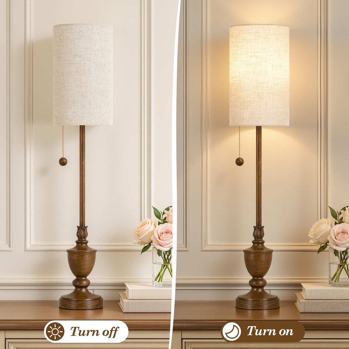 Buffet Table Lamps Set of 2 (Rustic Brown)