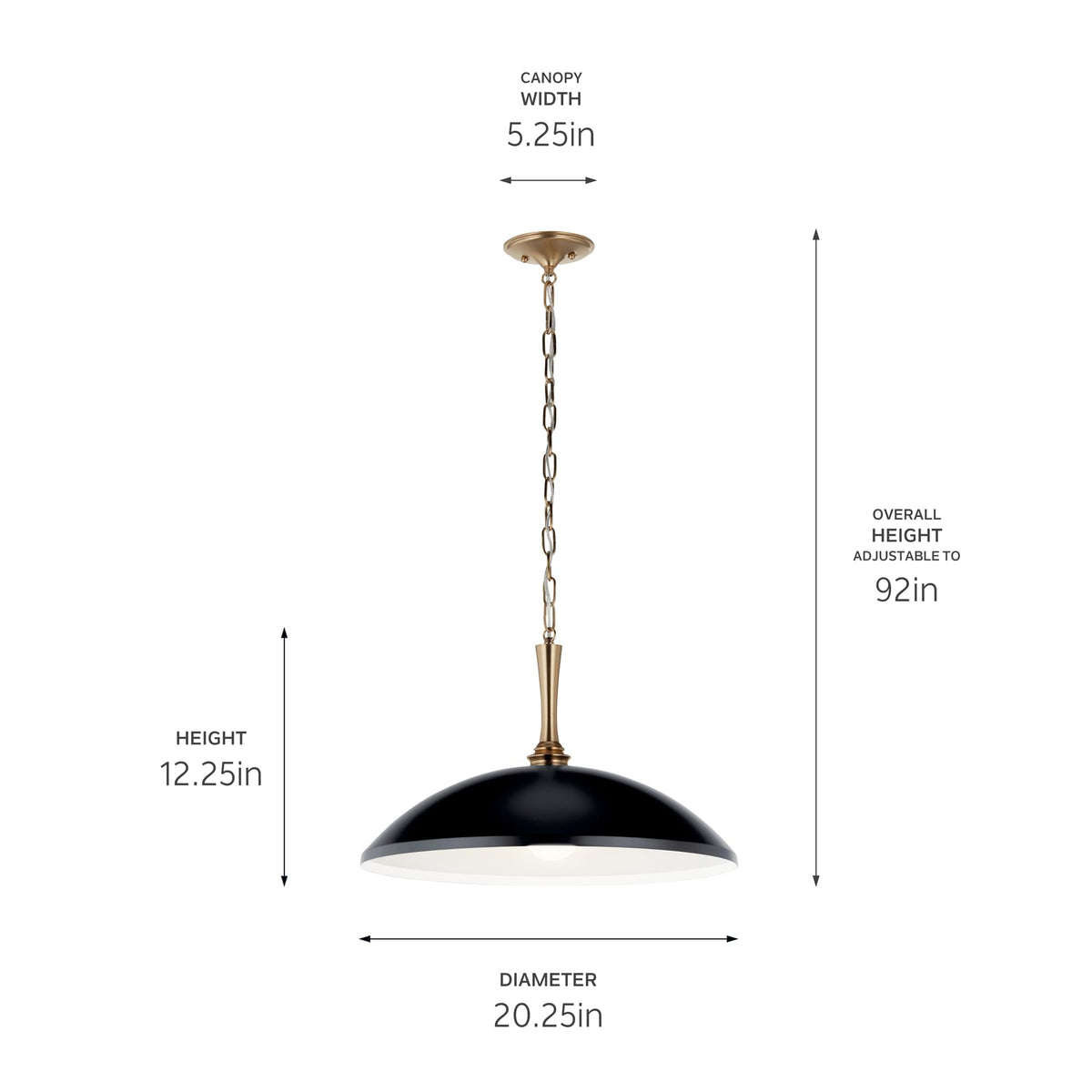 Delarosa Pendant Light (20.25 Inches / Black)