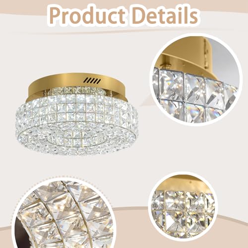 16" Crystal Chandeliers (Gold / Dia 16inch)