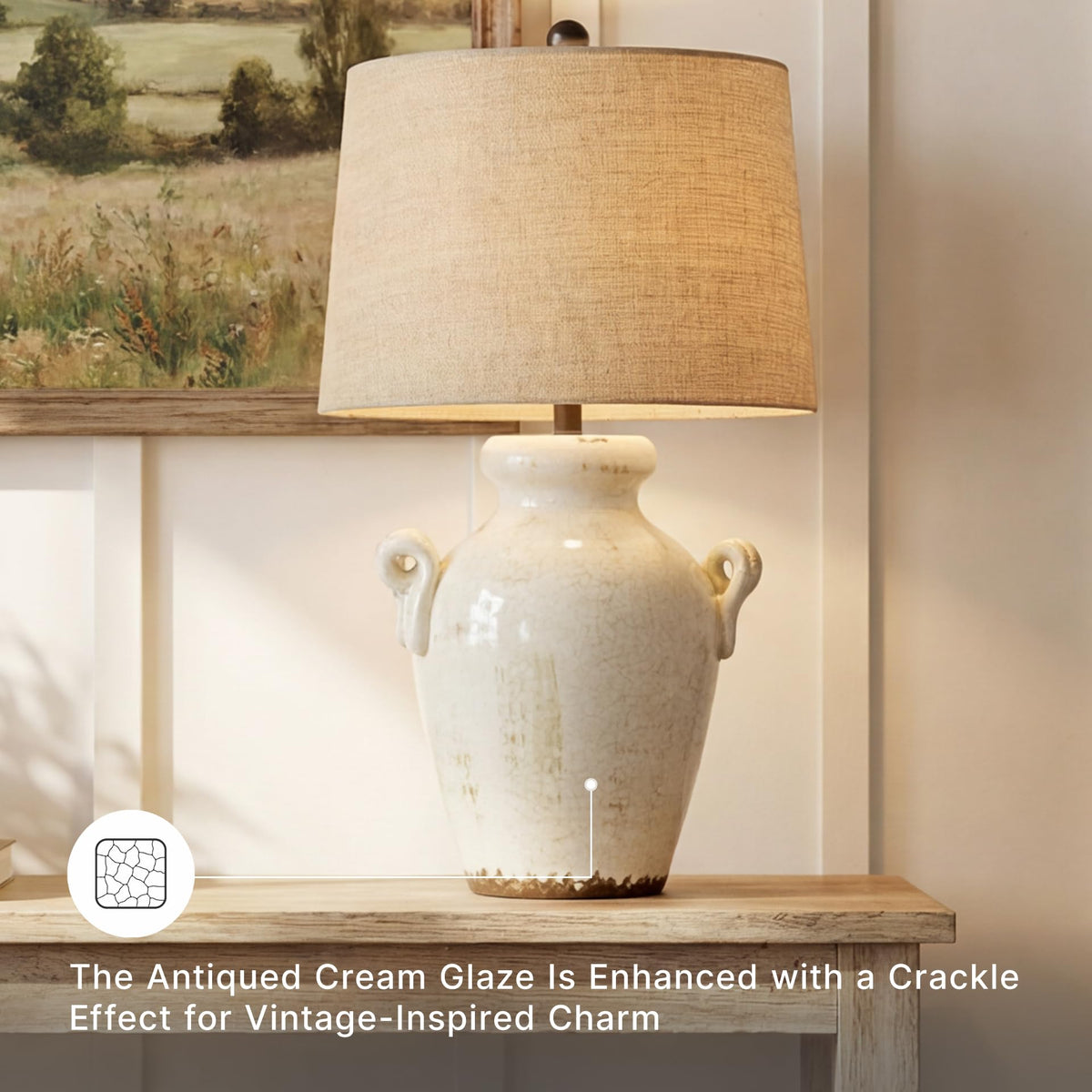 27 Inch Farmhouse Ceramic Table Lamp (Emelda)