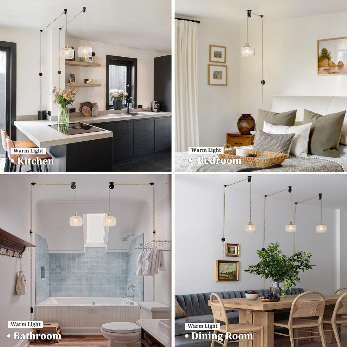 Plug in Pendant Light Hanging Light Fixture Corded On (Clear)