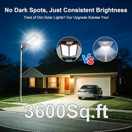Solar Street Lights Outdoor Waterproof Dusk to Down with Motion Sensor