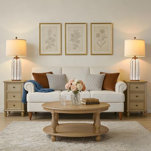 26.5'' Bedside Lamp Set of 2 (Wood Grain)