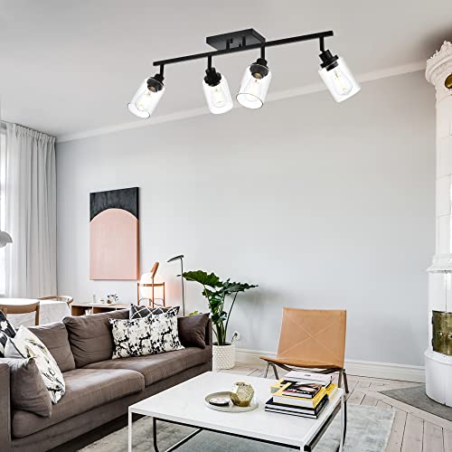 4 Light Track Lighting Kit 28.7 Inch Bathroom Light Fixtures (Black / 4-Light)