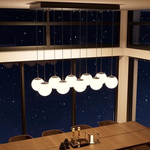 Modern Rectangular Chandelier (Black-White / Rectangle 10-Light)