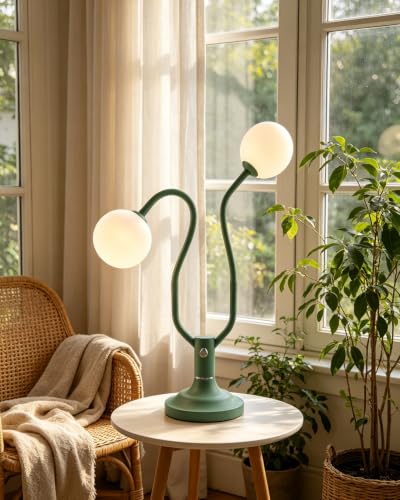 Green Globe Table Lamp Magic DIY Arms G9 Bulbs Included Dimmable (15-Green-Globe-2U-Magic DIY Arms)