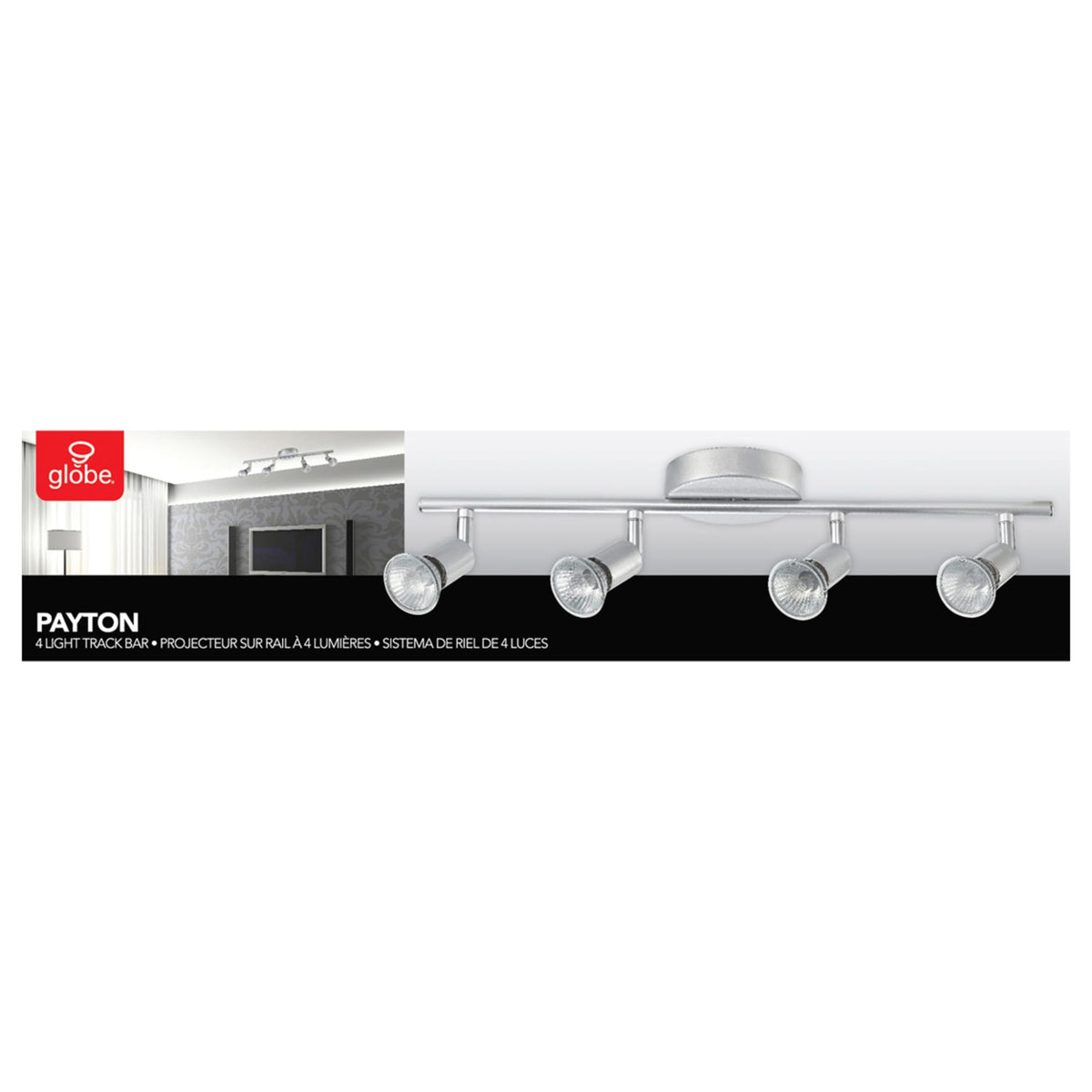 58932 Payton Collection 4 Bar Track Light (Matte Silver / 4-Light)