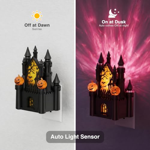 Night Lights Plug into Wall (Halloween Castle / 2 Pack)