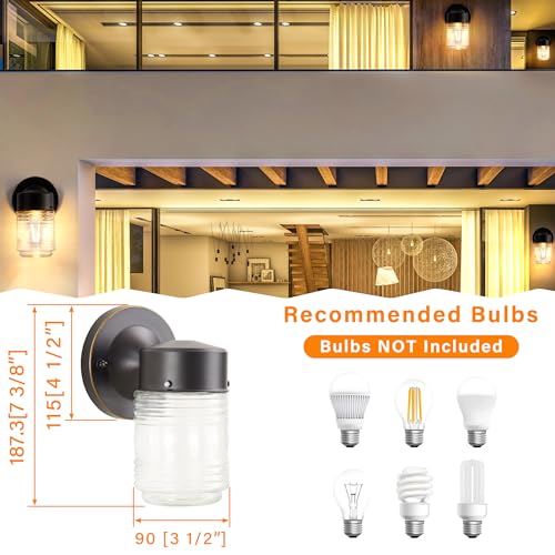 2 Pack Outdoor Wall Lantern (Glass)