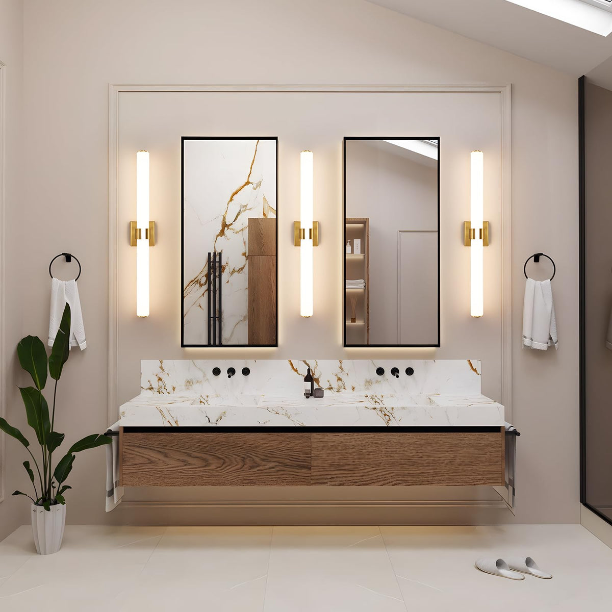 Gold Bathroom Light Fixtures Over Mirror (Gold / 31 INCH)