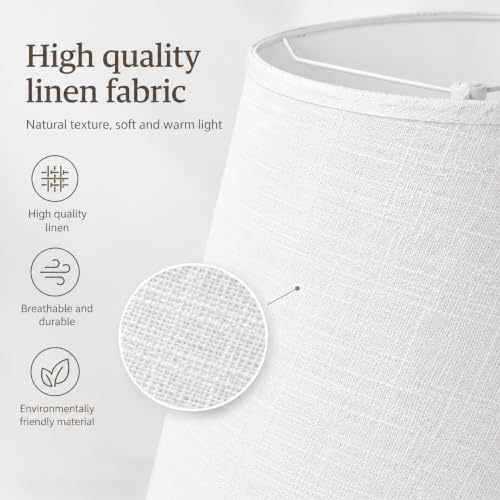 Large Drum Lamp Shades Set of 2 (White / 12" x 16" x 11")