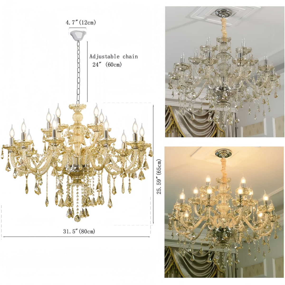 Luxury K9 Crystal Chandelier 15 Light (15 Lights)