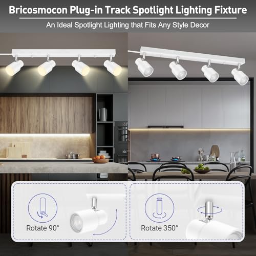 Plug in Track Lighting (White / 23" 4-Light Track Lighting)