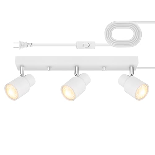 Plug in Track Lighting LED (White / 15.7" 3-Light Track Lighting)