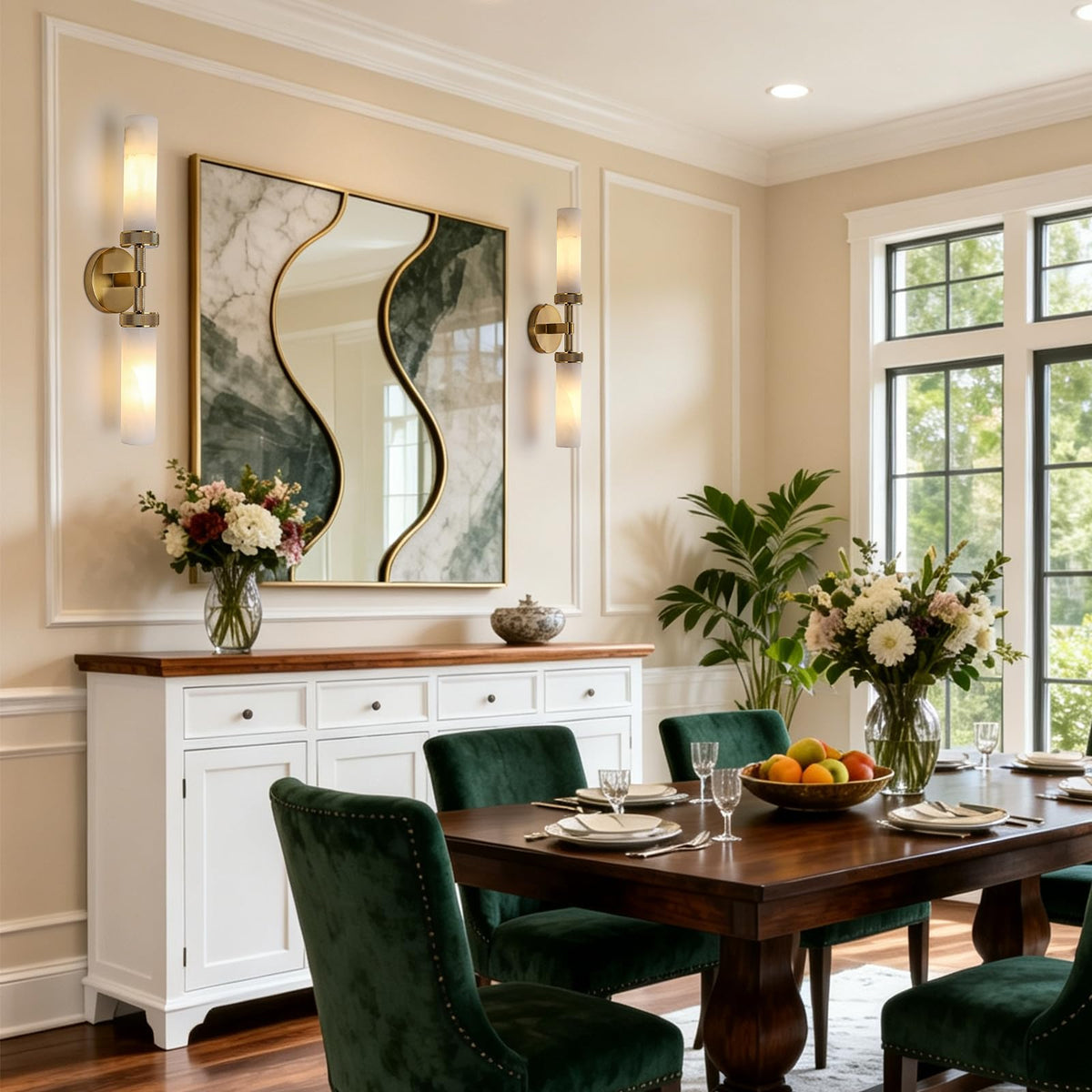 Alabaster Wall Sconces (Gold-22in-1 Pack)