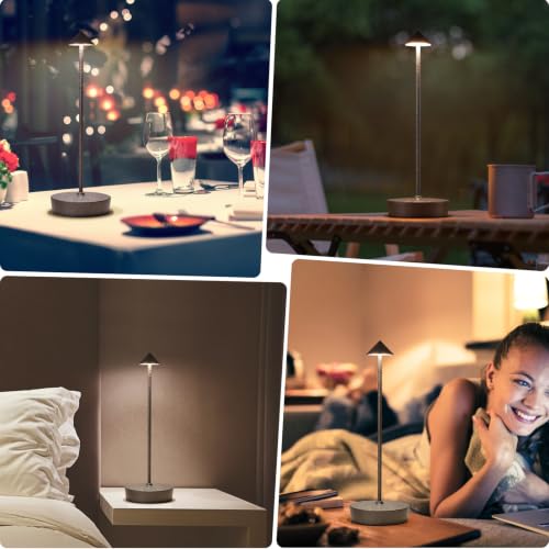2Pack Rechargeable Cordless Table Lamp (2pack Lce Flower Brown)