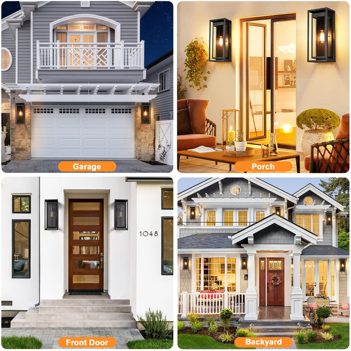 19 Inch Outdoor Wall Light Fixtures (Black / 19" (1-Pack))