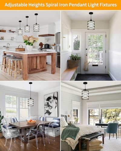 Black Modern Pendant Light for Kitchen Island Over Sink (Black Frosted Glass / 1 Light)