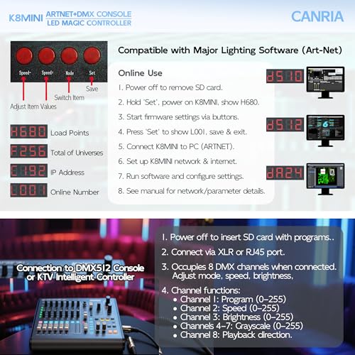 K8MINI ARTNET+DMX Console LED Pixel Controller (K8 MINI ARTNET)