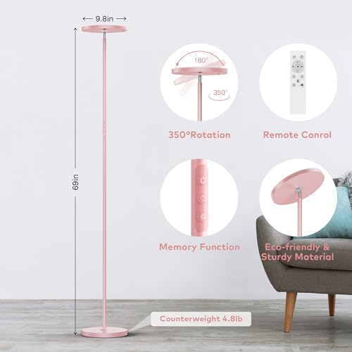 Torchiere Floor Lamp (Pink)