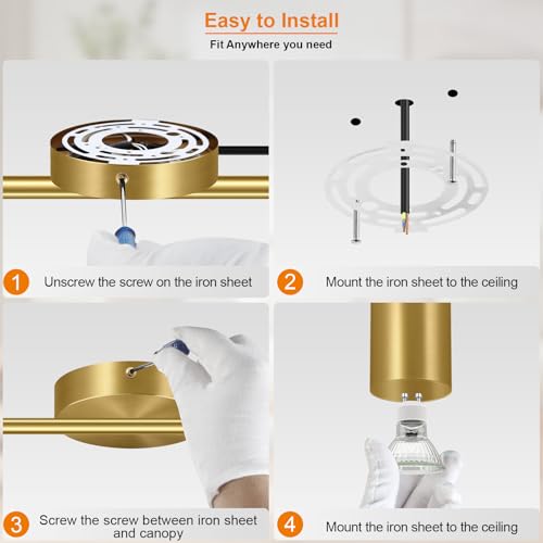 Plug in Track Lighting LED (6-Light Track Light(Gold))