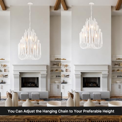 Modern Farmhouse Chandelier (White / M-20.9 Inch)