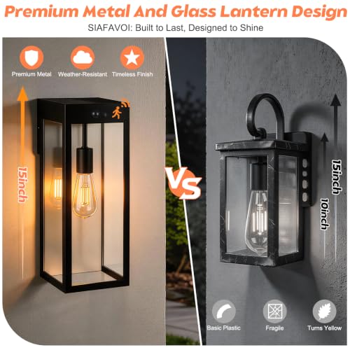 15'' Motion Sensor Solar Wall Lights Outdoor (15in)