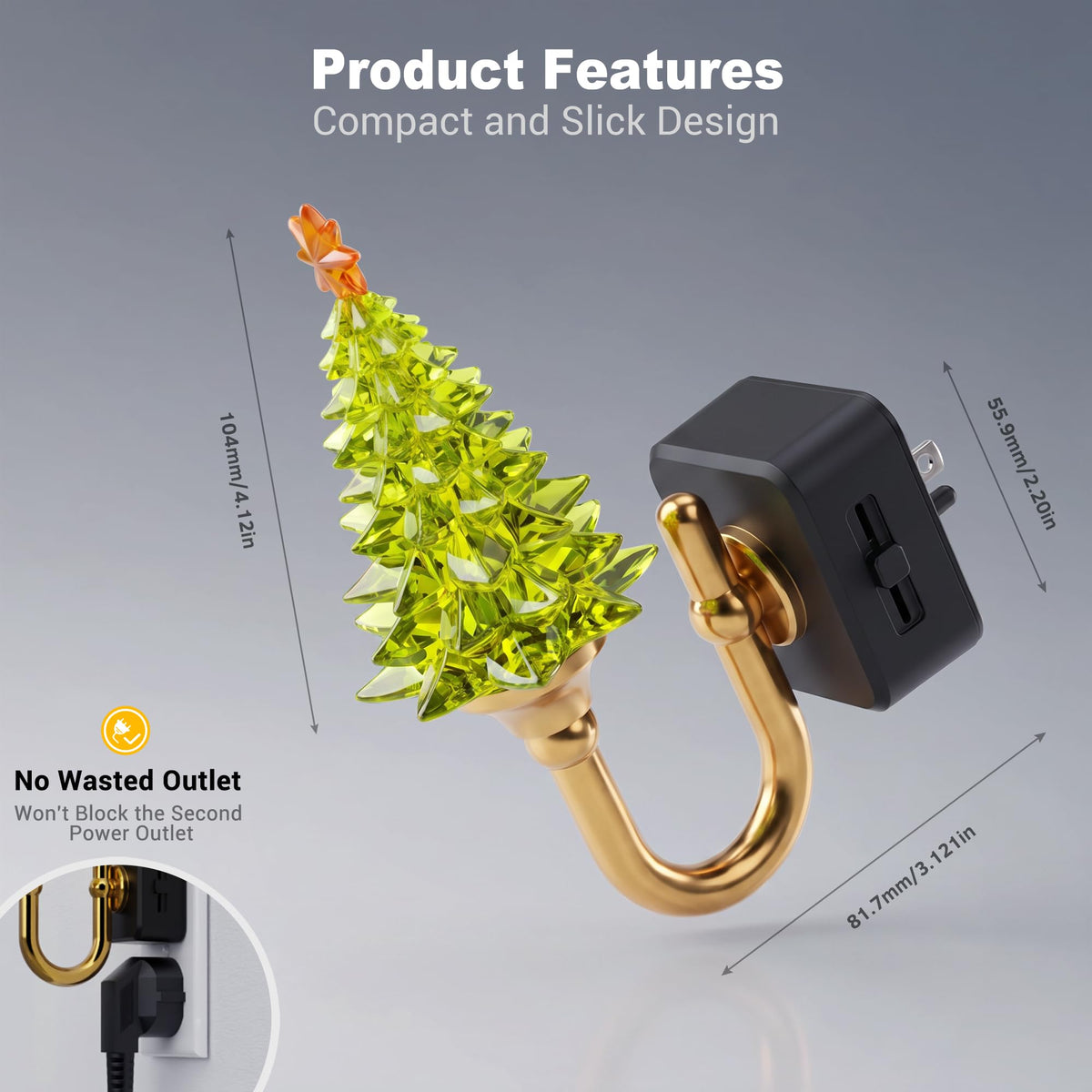 Crystal Christmas Tree Night Light (Green Crystal Christmas Tree—3000K / 1 Pack)