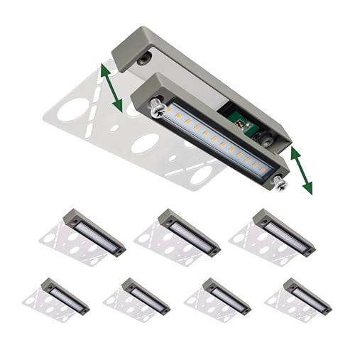 8Pack 6.8 Inch LED Low Voltage Hardscape Lighting (Light Fixture-Gray / 8-Pack)