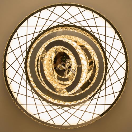 Crystal Glam Chandelier LED Ceiling Light Living Room Lighting Fixtures Remote Dimmable Ceiling Chandeliers Silver 40 Inches Large Light (40 inch / Silver)