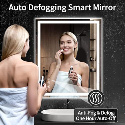 40"x32" LED Bathroom Mirror with Lights (40"L x 32"W)