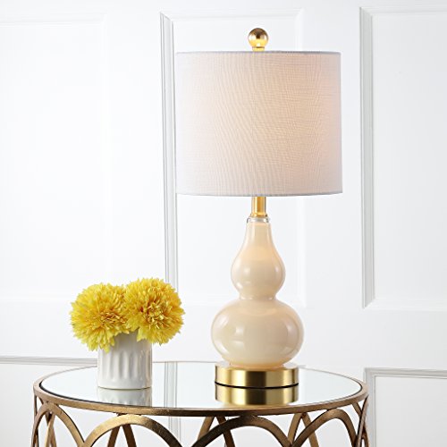 Anya Gourd Glass Table Lamp 20.5" (Single / Ivory)