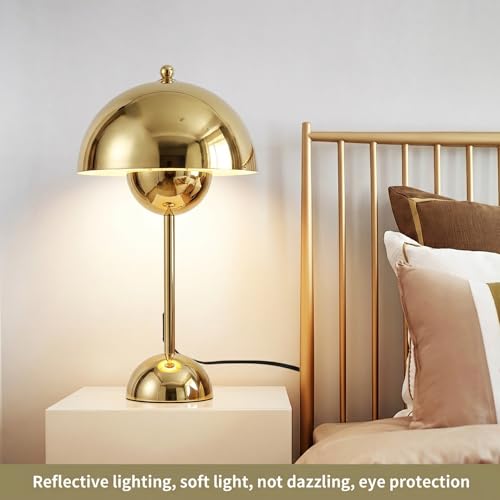 Creative Mid Century Modern Bud Table Lamp for Home&Office (Bright Gold)