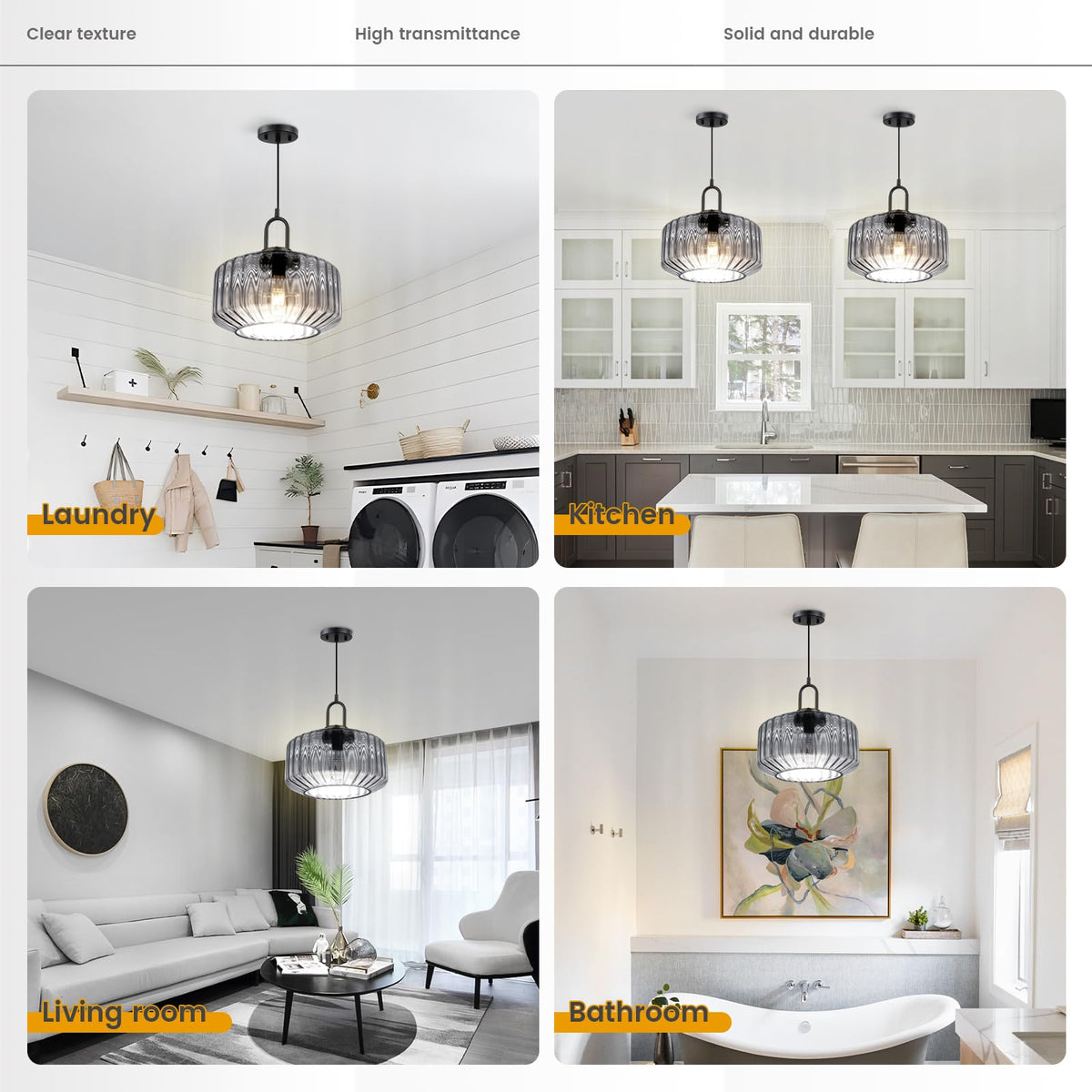 Blown Glass Pendant Lights Kitchen Mid Century Vintage Pendant Light Gray Lantern Globe Shade Modern Ceiling Hanging Light Large Glass Chandelier for Music Studio Bedroom Above Table (Gray-2)