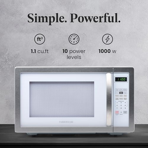 1.1 Cu. Ft. Countertop Microwave Oven (1.1 Cu. Ft. / White Platinum)