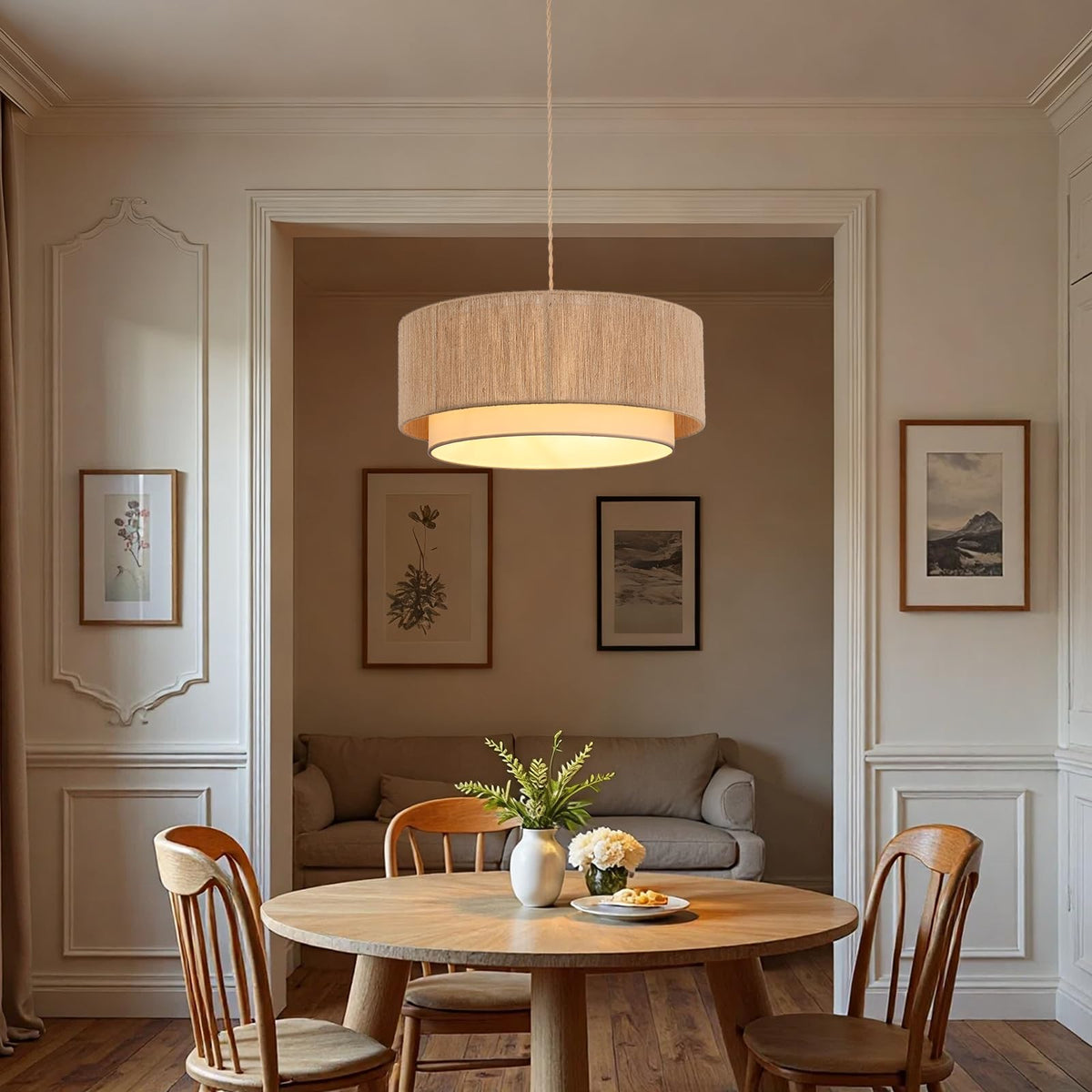 Plug in Pendant Light (Plug in / Brown+White)